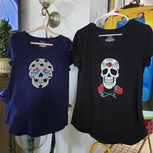 Skull T-shirts Juniors size large 11-13 NoBo